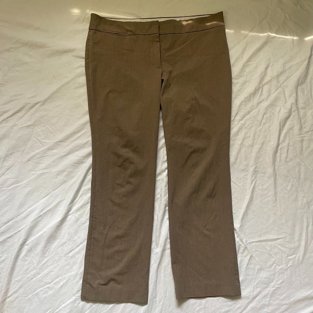 Ann Taylor LOFT Petite Dress Pants in Marisa Fit Light Cool Brown (Size 12P)